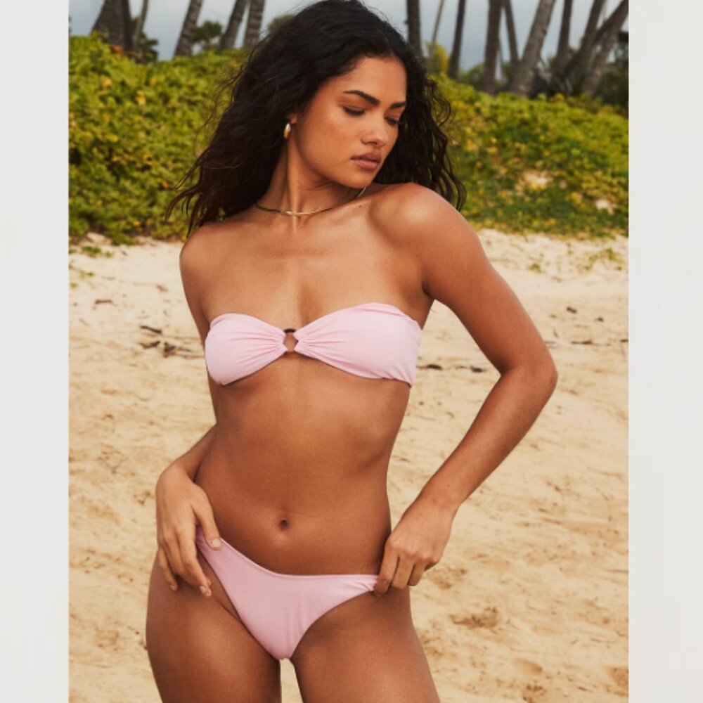 House of CB Delphi Blossom Pink Ruched Bikini Bottom